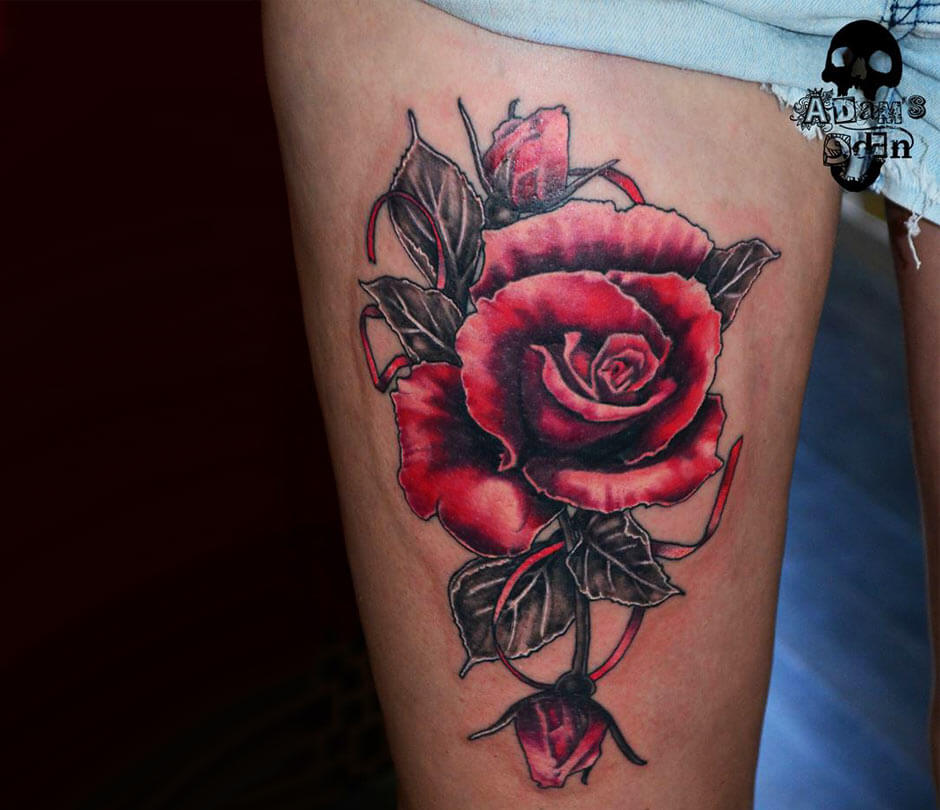 Red Rose tattoo by Adams Eden | Photo 24416