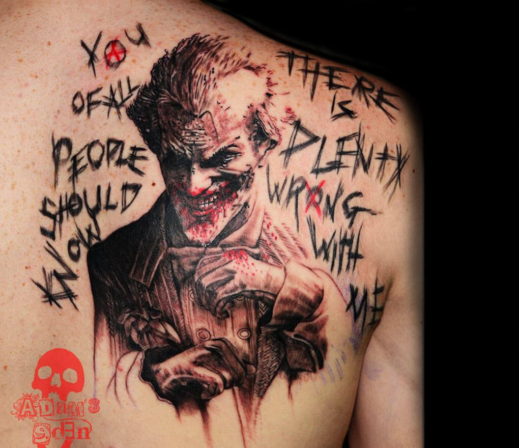 DK Joker Outline Tattoo Picture