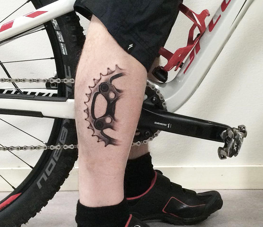 Bike tattoo by Adrian Lindell