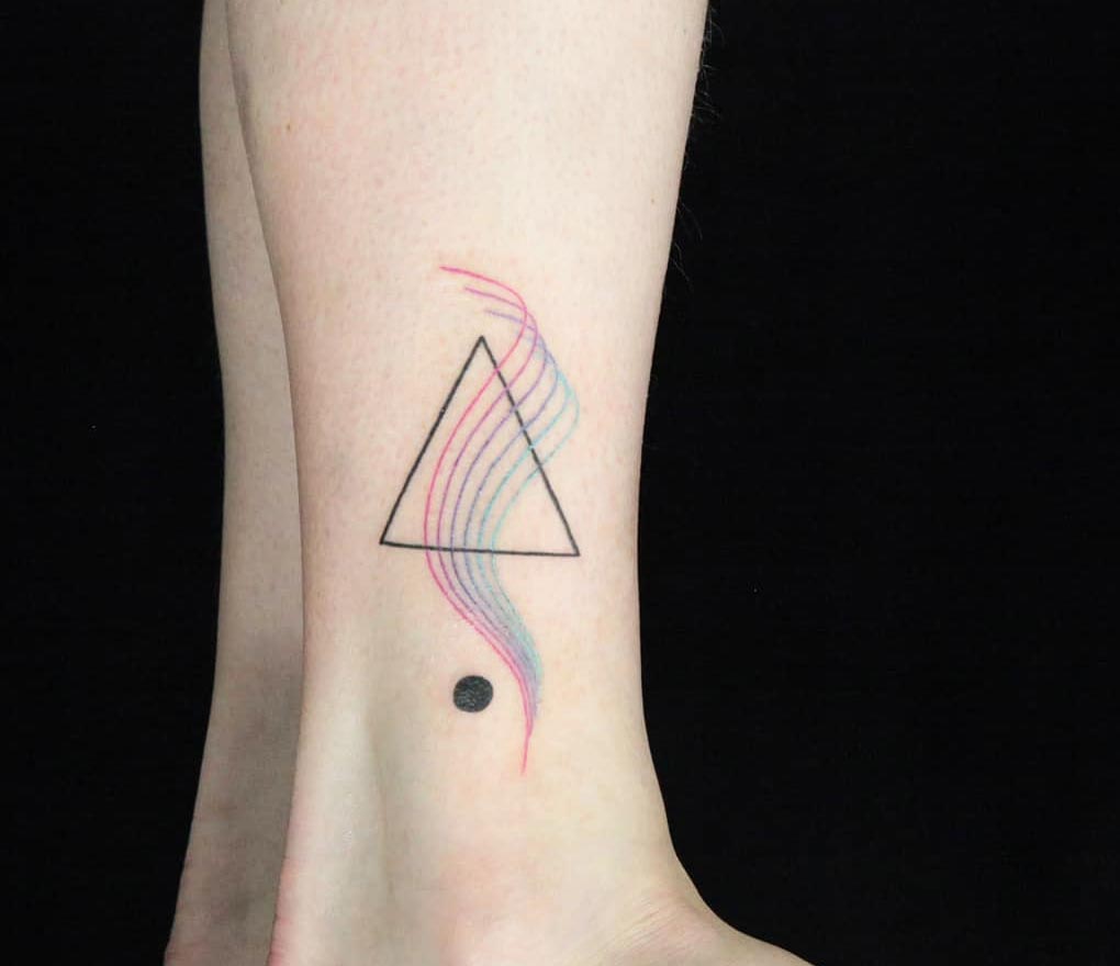 Timeless Triangle Tattoo with Mountain Design
