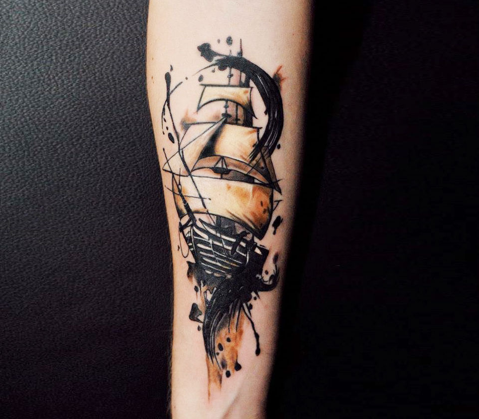 Ship made for @dcb0101 Background & inner forearm coming soon. DM for  inquiries. • • • #ship #shiptattoo #tattoo #tattoos #tattoo... | Instagram