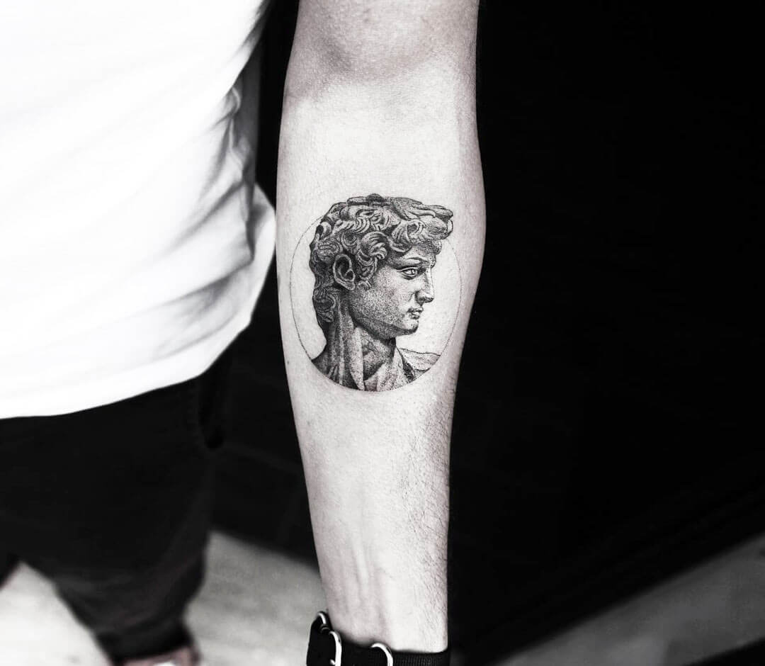 Bust of David tattoo by Alessandro Capozzi | Photo 22610