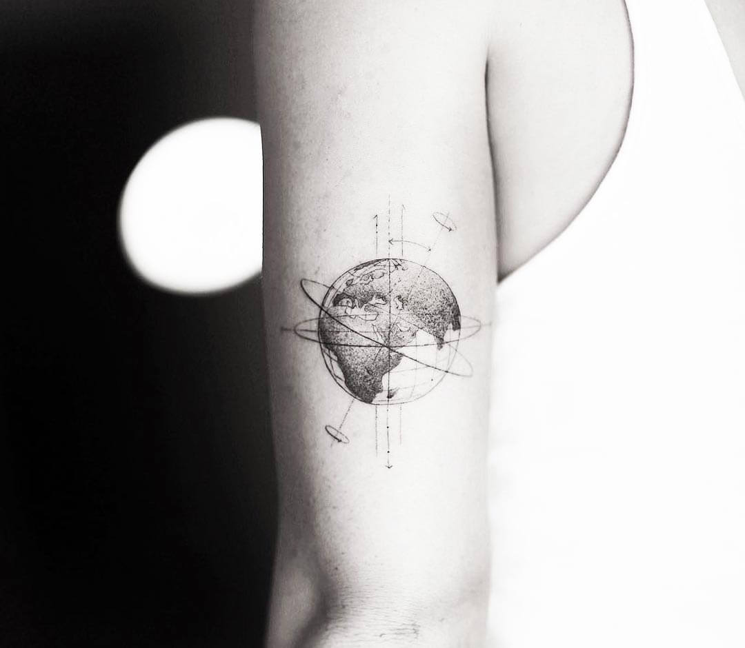 Small Earth Tattoo | Earth tattoo, Planet tattoos, Tiny tattoos