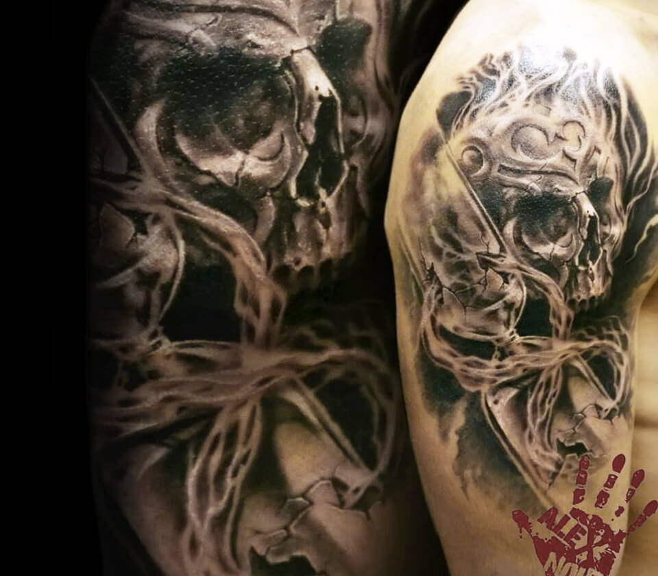 Tattoo photos Gallery. realistic smoke skull realistic tattoo art Alex Noir...