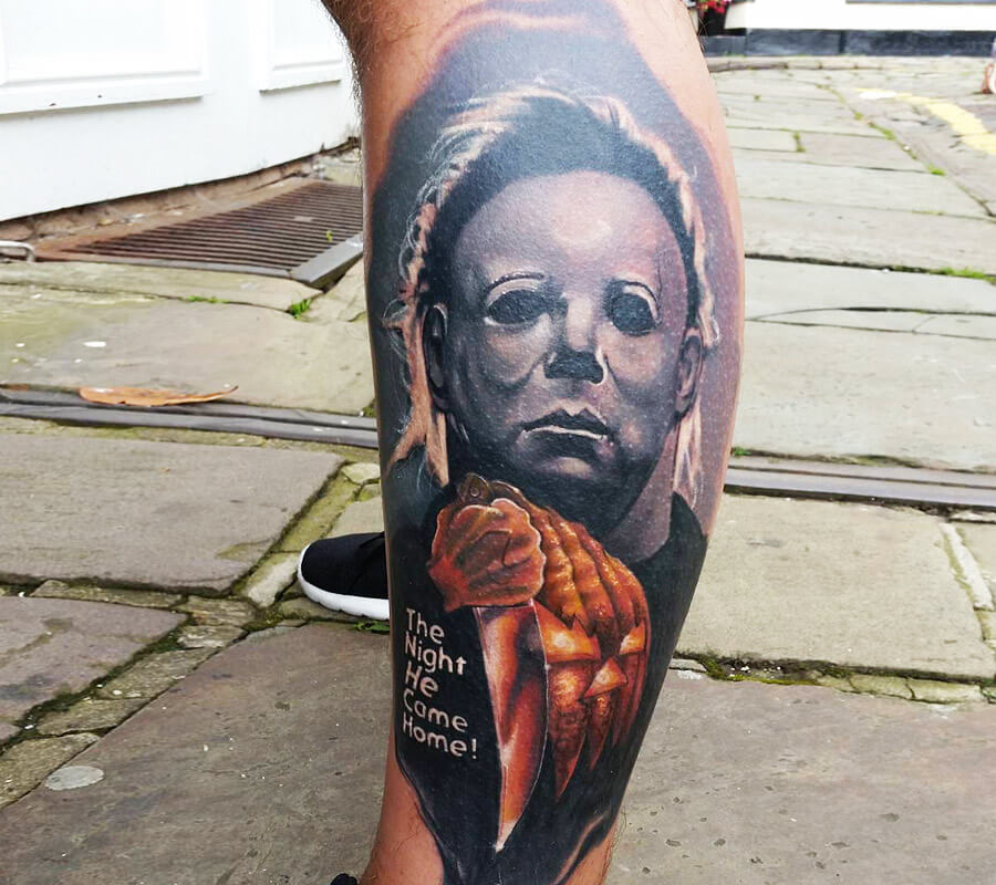 Close. realistic michael myers realistic tattoo art Alex Wright. 