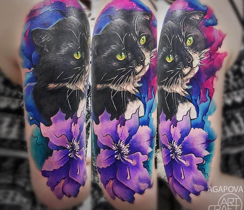 Black Cat by Hannah Steele me out of Two Olives Tattoo in Chicago  Illinois  rtattoos