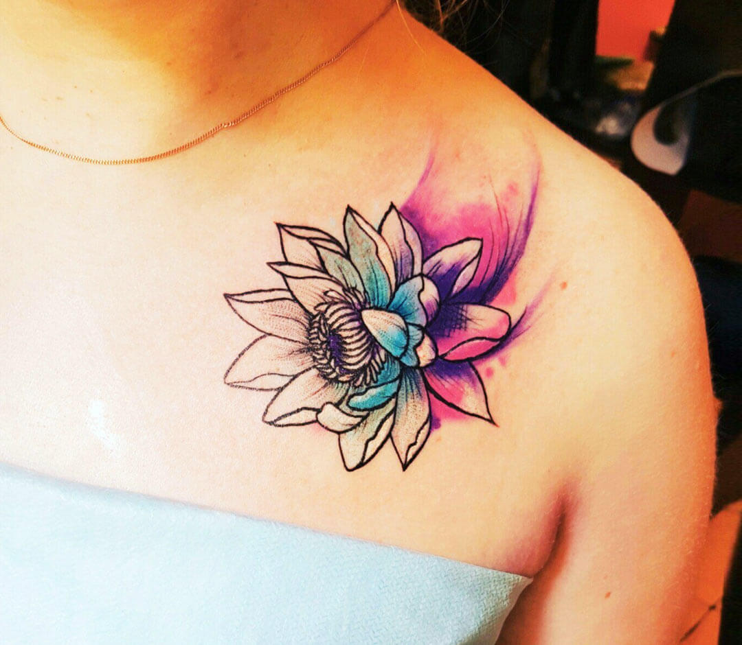Unique lotus flower tattoos that youll love  1984 Studio
