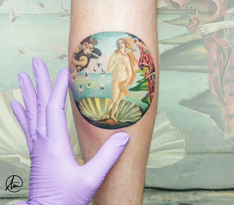 1MM Tattoo   Custom designed The Birth of Venus piece for Jordan  Thank you for your visit J I really enjoyed working on this  Done at  1MM Tattoo  Custom
