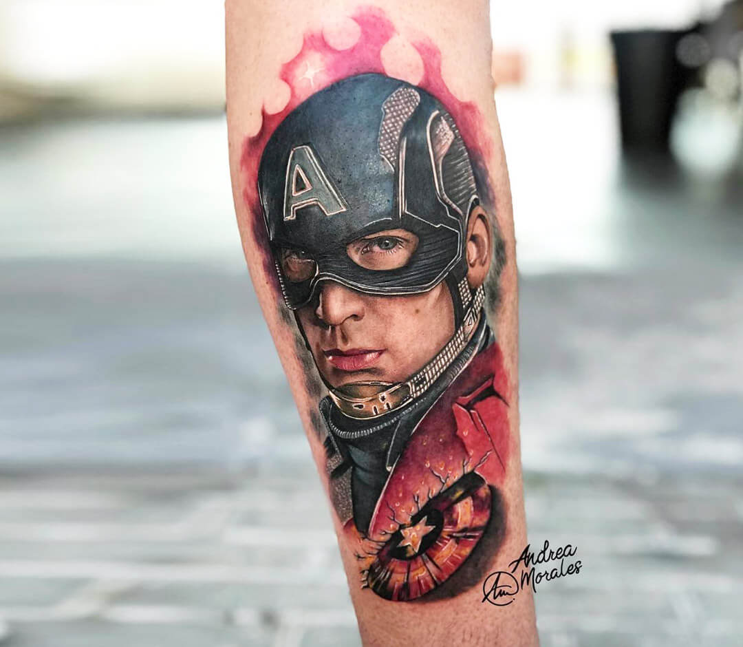 Captain America tattoo by Andrea Morales | Photo 26709