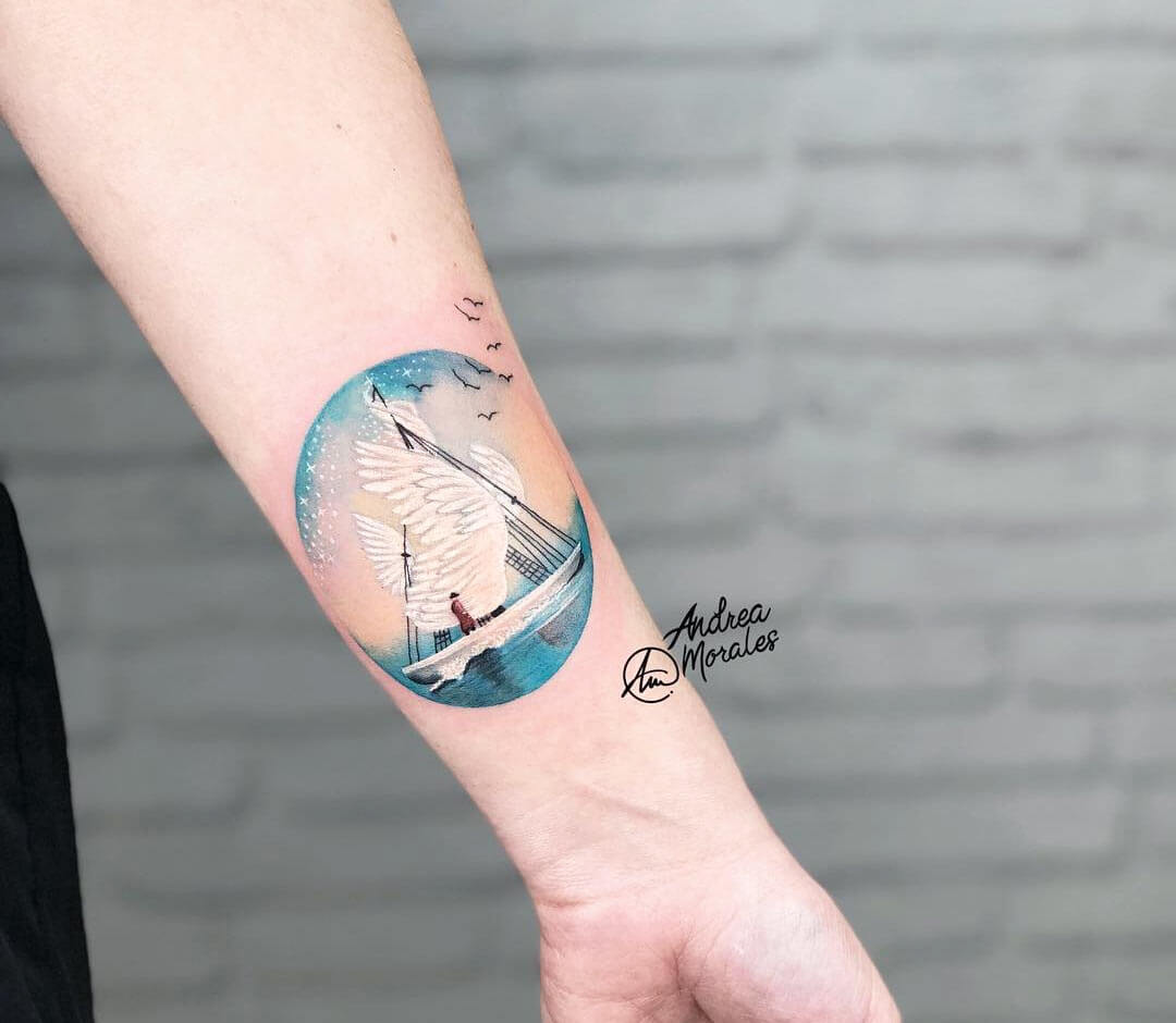 Koit Tattoo on Tumblr: Black swan tattoo on the leg with geometric &  abstract elements. Done by Berlin tattoo artist KOit @koittattoo - bookings  are...