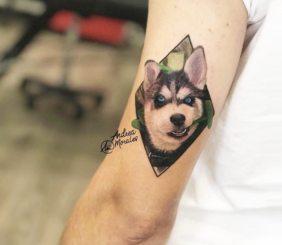 Husky dog tattoo by Andrea Morales  Photo 26813