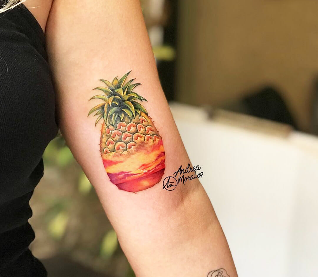 Pineapple Watercolor Temporary Tattoo  Etsy