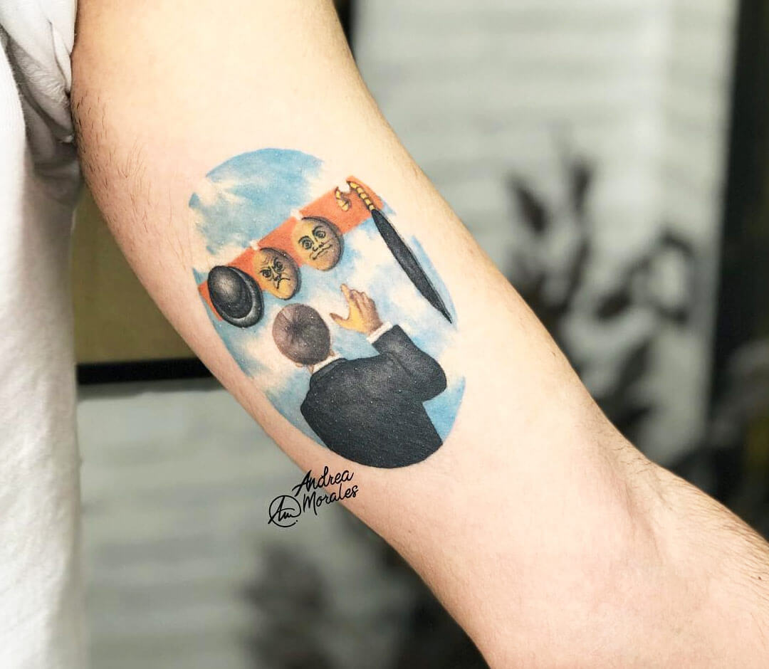 The Lovers II 1928 by Rene Magritte tattoo by Robbie Ra Moore   Tattoogridnet