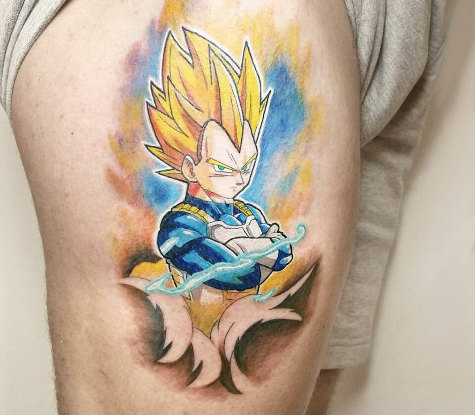 Vegeta from Dragon Ball tattoo by Andrea Morales | Photo 17657