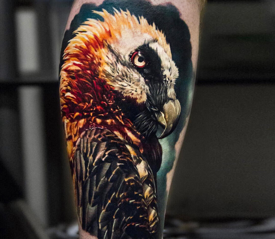 Red Flowers Vulture tattoo by Three Kings Tattoo - Best Tattoo Ideas Gallery