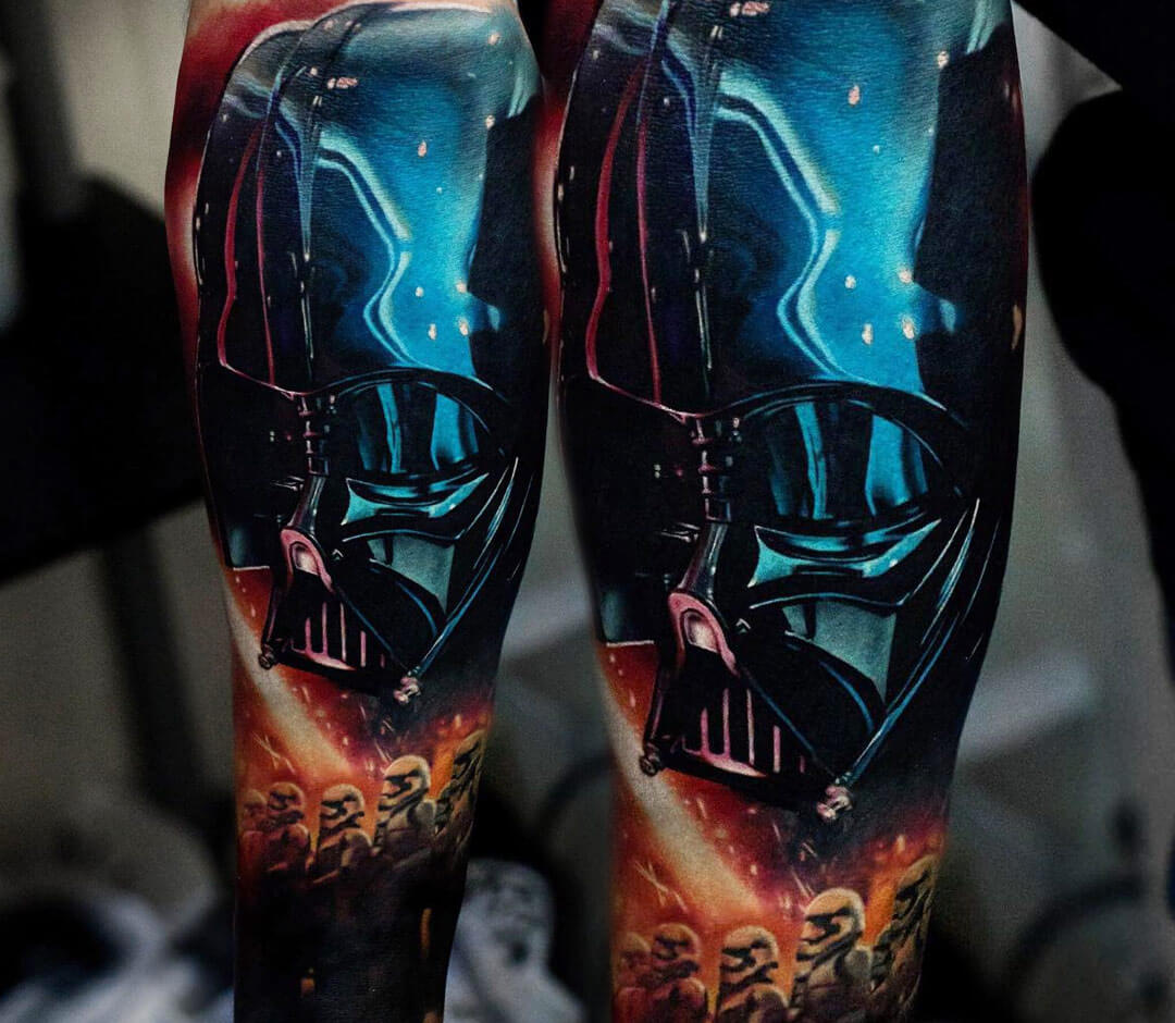 Tattoo photos Gallery. realistic Darth Vader from Star Wars movies tattoo a...