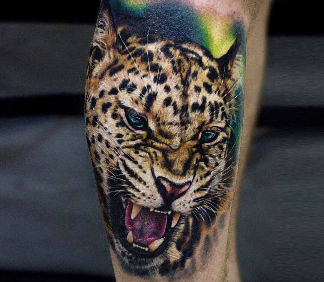 Leopard Black White Tattoo Wall Decal – Wallmonkeys