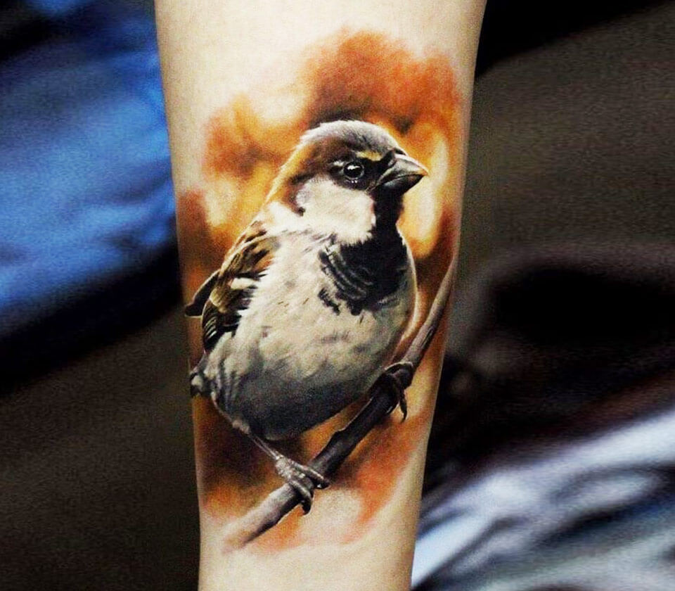 Kawaiink Sparrow Bird Tattoo-Inspired 1.5 Inch Hard Enamel Pin | Atomik  Cupcake