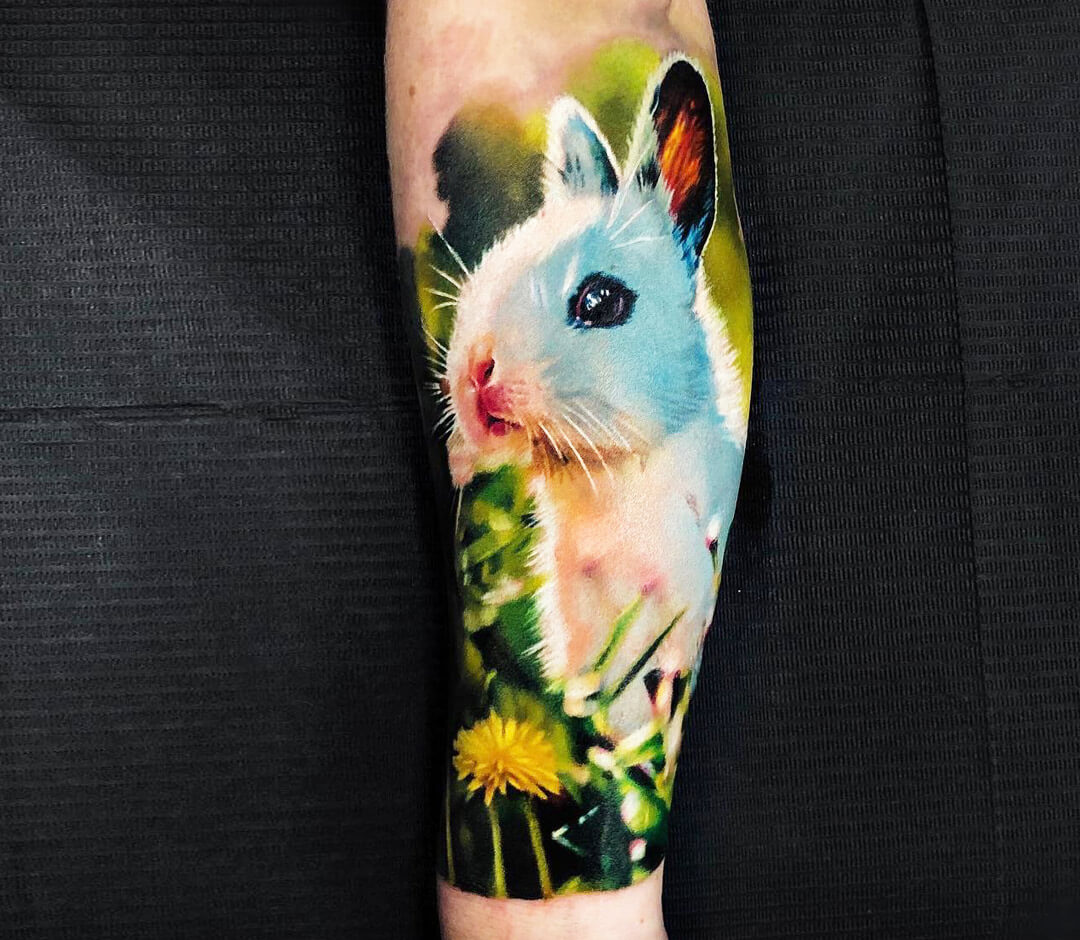 Cute Rabbit tattoo by Jenny