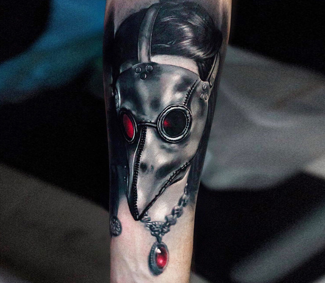 Plague doctor tattoo by Andrey Stepanov | Photo 27778