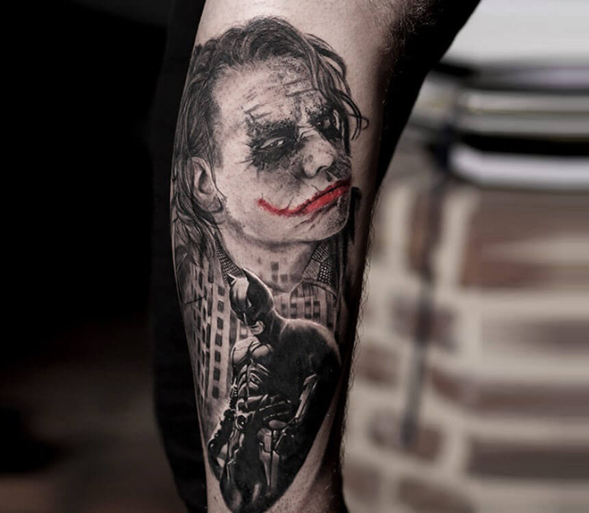 Joker and Batman tattoo by Angelique Grimm | Photo 21396