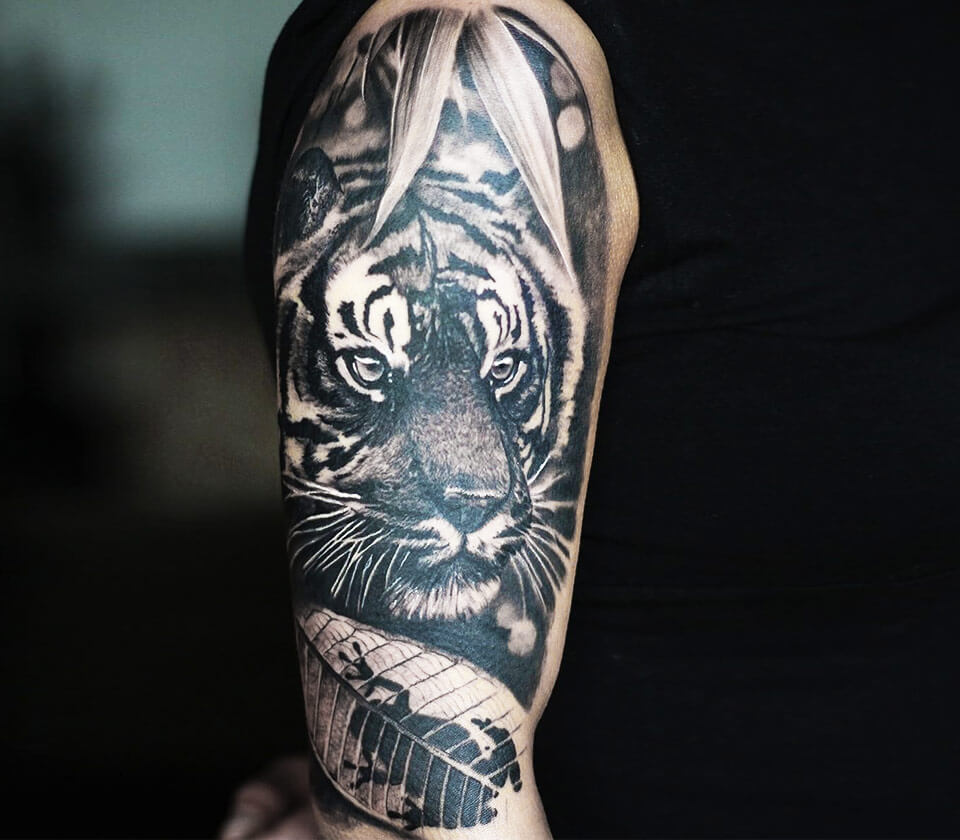 Asian Tiger Temporary Tattoo Sticker - OhMyTat