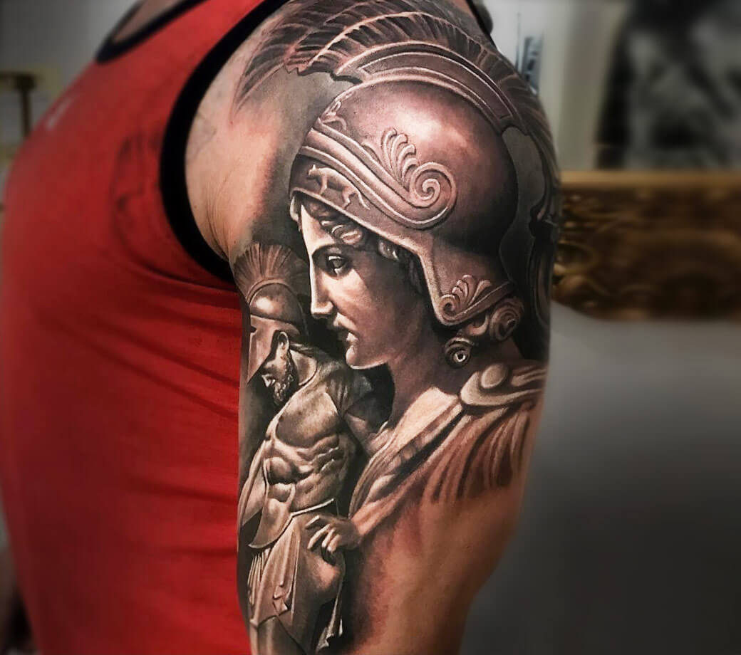 Tattoo uploaded by B.Phillips • Start of a mythological sleeve with Loki  and Athena • Tattoodo