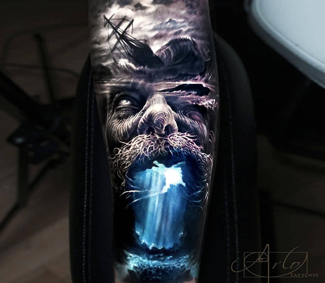 Poseidon tattoo by Tattoo Rascal | Post 13423