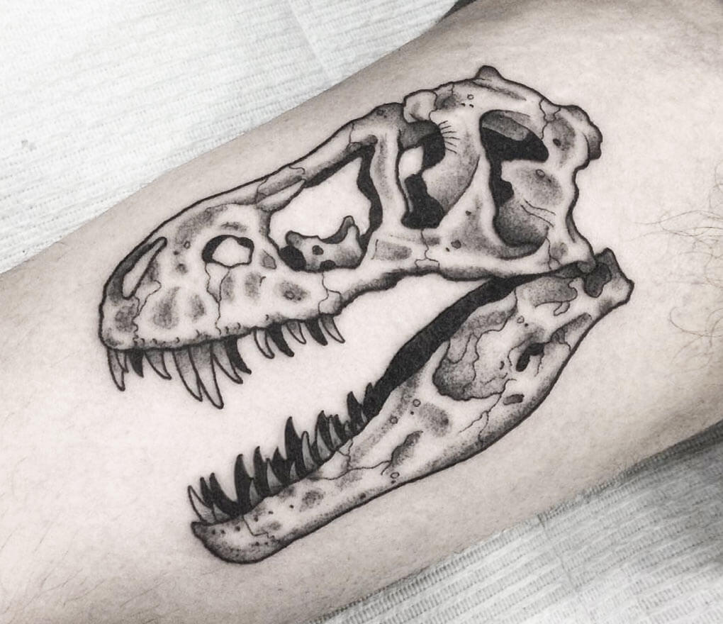 T-Rex Skull tattoo by Arthur Coury | Photo 24146