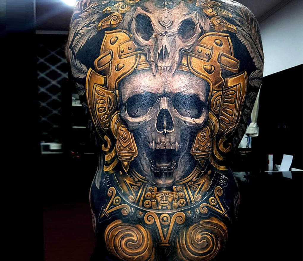 40 Skull Back Tattoo Designs or Men [2024 Inspiration Guide] | Skull tattoo,  Full back tattoos, Skull tattoo design