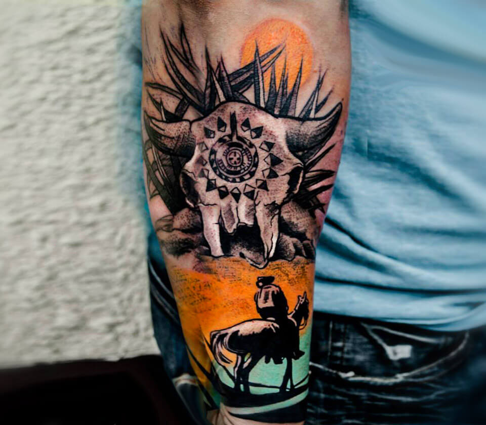 Longhorn Skull Tattoo by kz03jd on DeviantArt