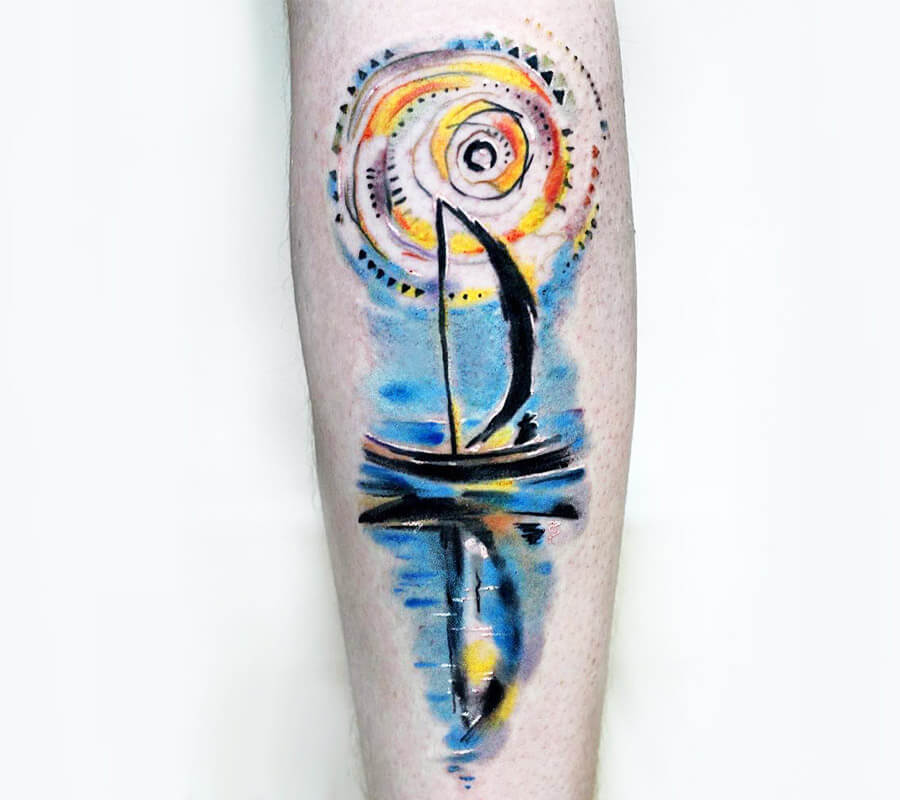 Boat at Sea tattoo by Bartt Tattoo | Photo 19451