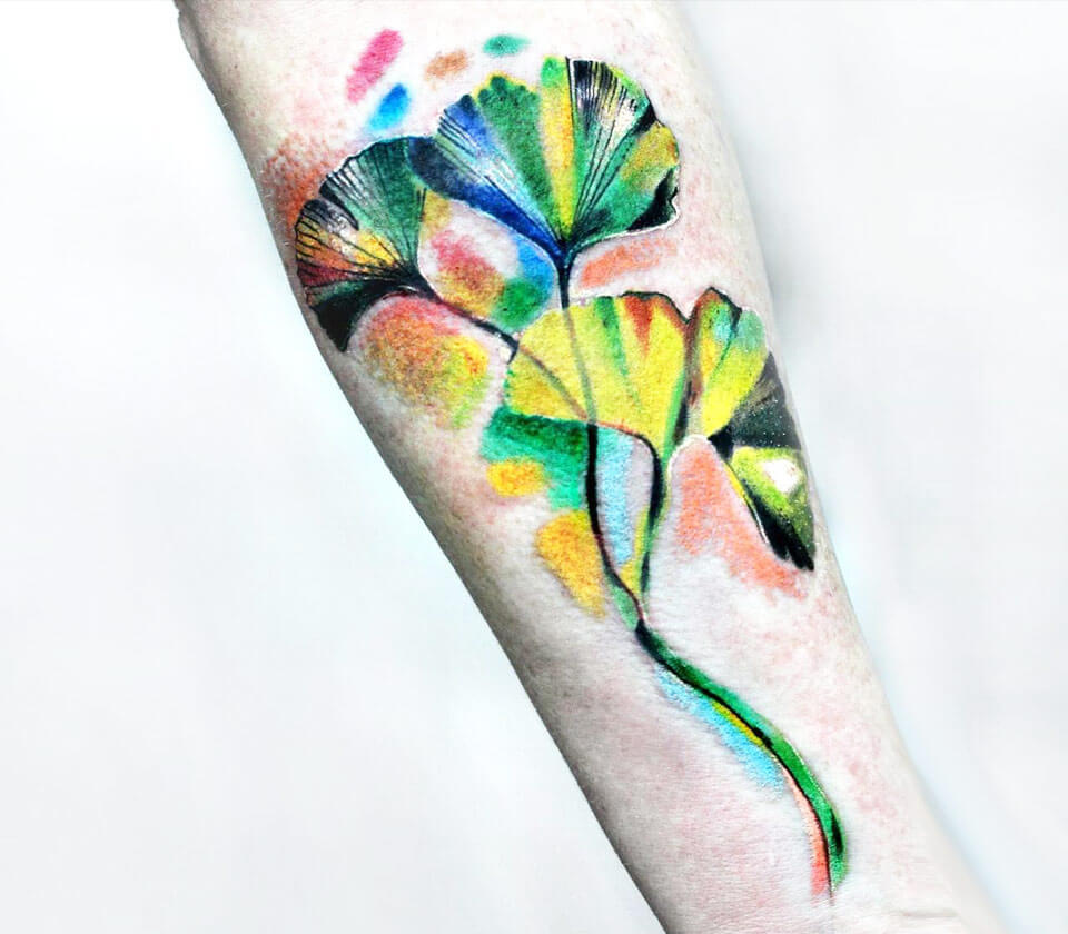 Ginkgo Leaves Temporary Tattoo  PAPERSELF