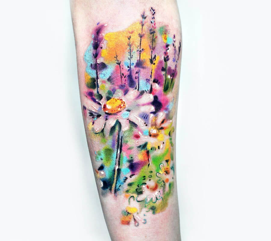 9pcs/lot Waterproof Temporary Tattoo Sticker Lavender Rose Plant Flower  Flash Tatto Woman Girl Kid Wrist Arm Body Art Fake Tatoo - Temporary Tattoos  - AliExpress