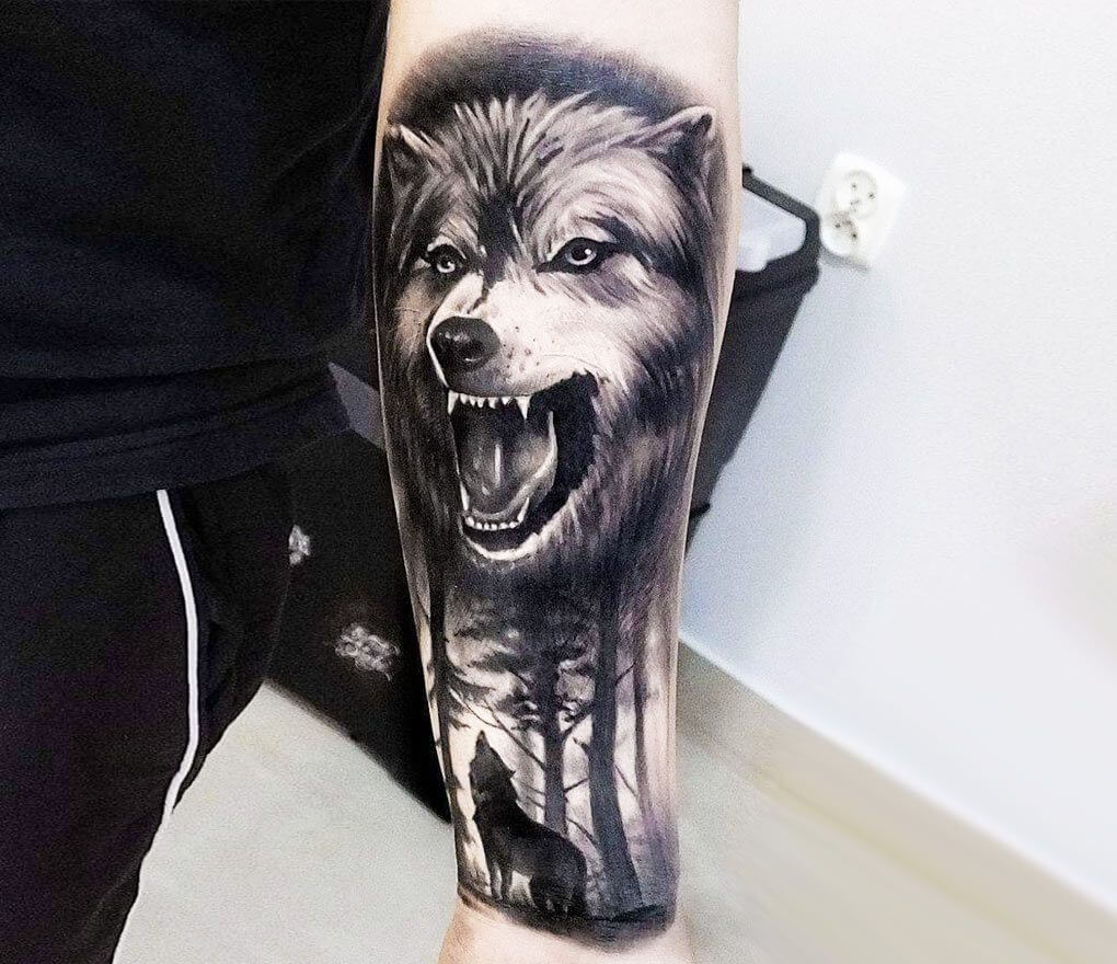 Angry Wolf tattoo , Angry Wolf tattoo ,Angry Wolf sticker, Temporary tattoo  ,tattoo