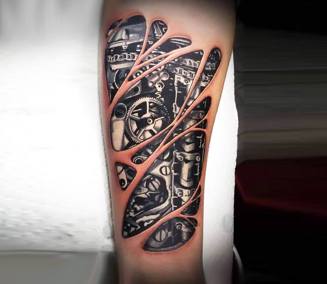 40 Most Creative And Beautiful Biomechanical Tattoo Meanings & Designs |  Boas ideias para tatuagem, Tatuagem cyberpunk, Tatuagem