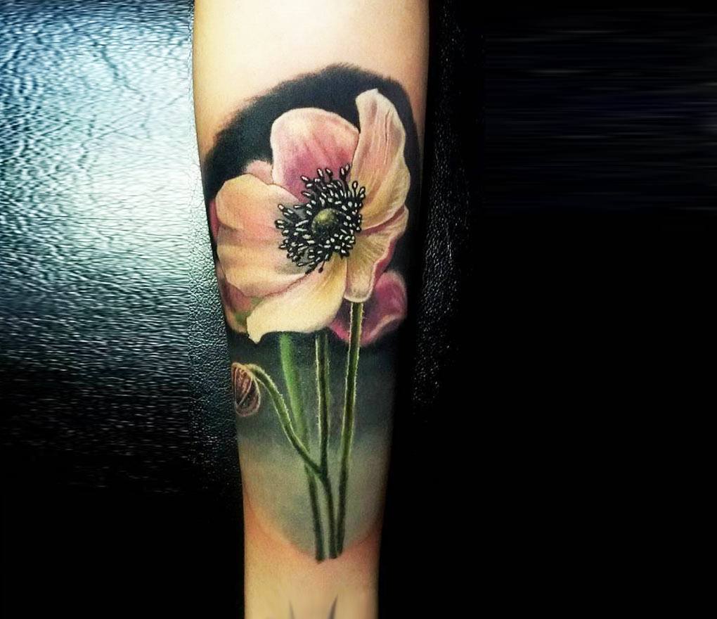 Anemone Flower  Tattoo Process  YouTube