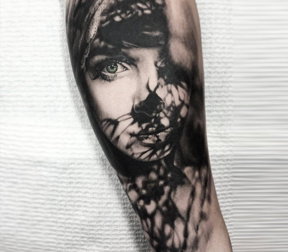 Girl Face tattoo by Ben Kaye | Photo 18701