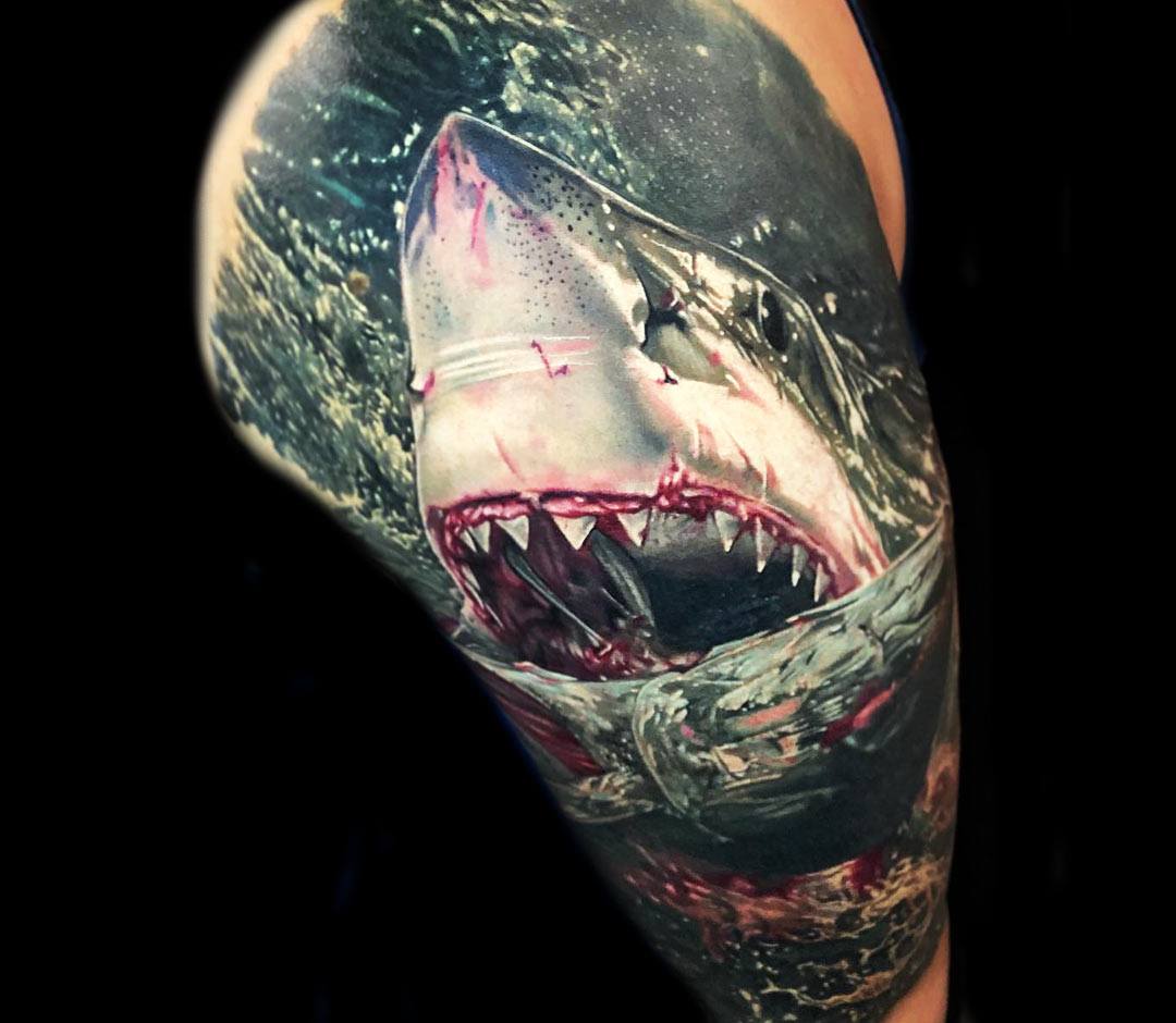 101 Amazing Shark Tattoo Ideas That Will Blow Your Mind! | Outsons | Men's  Fashion Tips And Style Guide For 2… | Shark tattoos, Ocean sleeve tattoos, Sleeve  tattoos