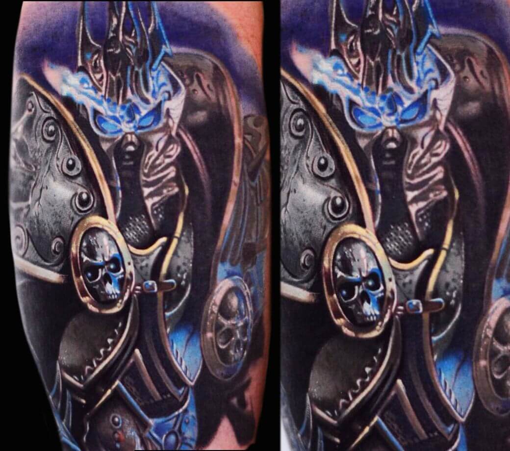 Tattoo photos Gallery. realistic lich king from word of warcraf realistic t...