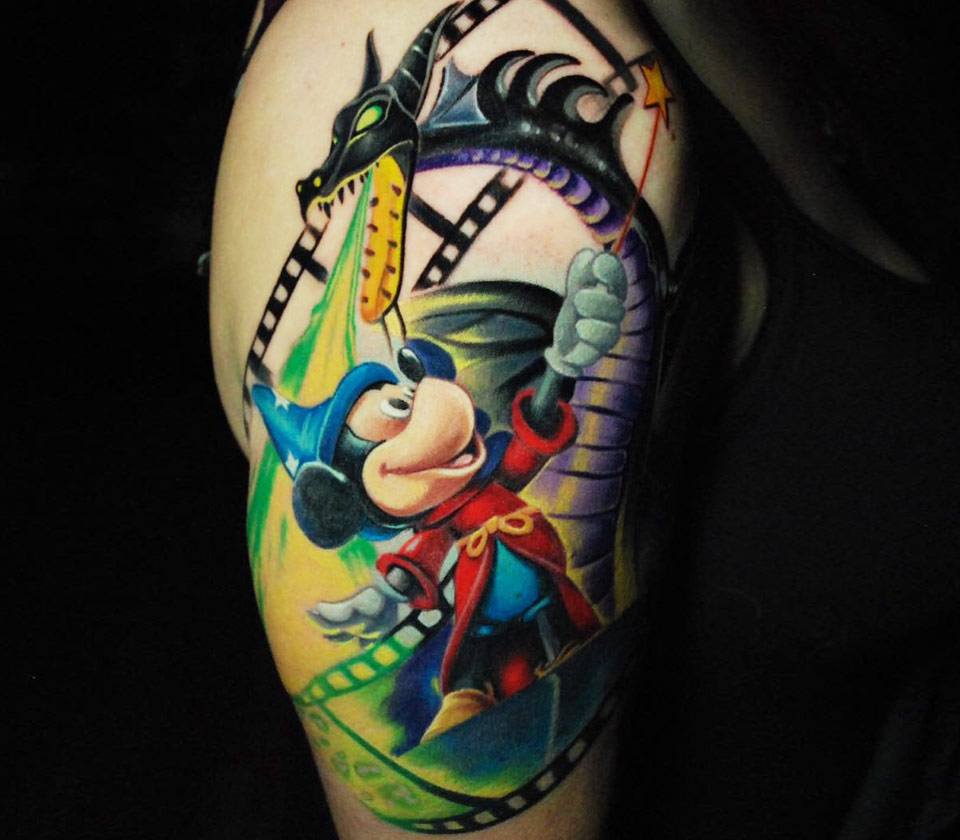 Mickey and Minnie Mouse Love Tattoo Design