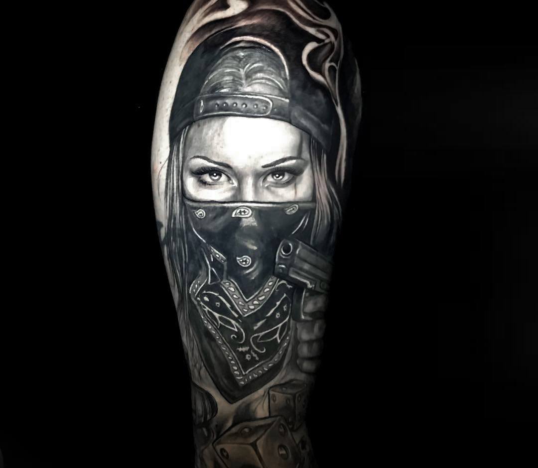 Tattoo photos Gallery. realistic gangsta girl realistic tattoo art Bridget ...