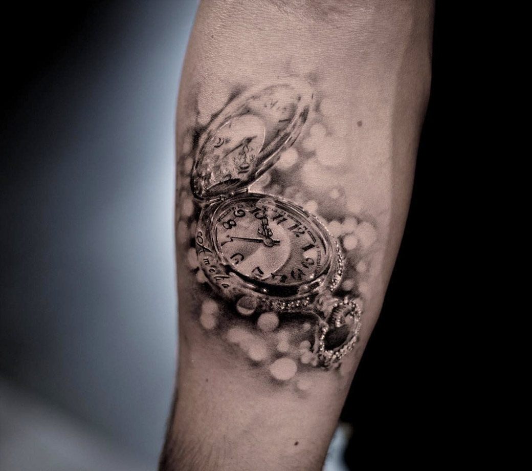 Pocket watch tattoo by Bro Studio Photo 18851