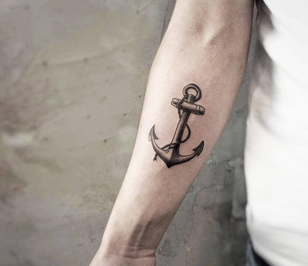 Anchor tattoo by Cana Arik Tattoos