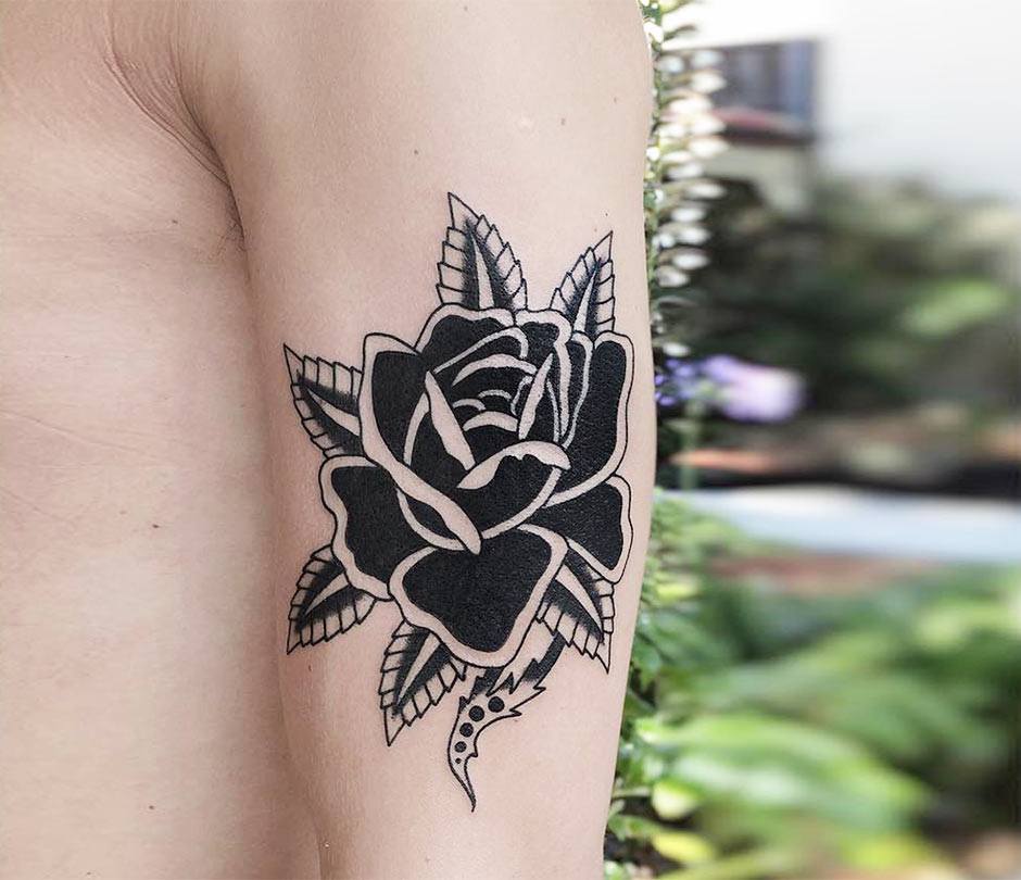 TRADITIONAL BLACK ROSE TATTOO  TRADITIONAL BLACK ROSE TATTO  Flickr