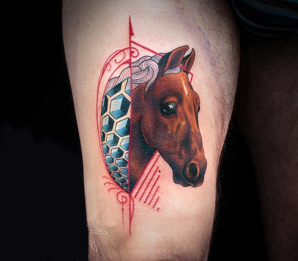 Horse head tattoo by Chris Rigoni Photo 19977