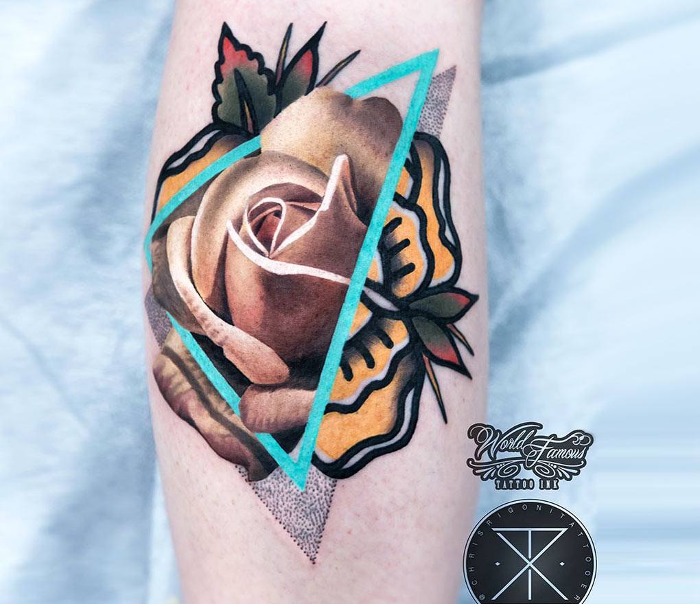 Tattoo Snob on Tumblr: Abstract Rose by @mikeboydtattoos at The Circle  Tattoo in London, England. #rose #abstractrose #mikeboydtattoos  #thecircletattoo...