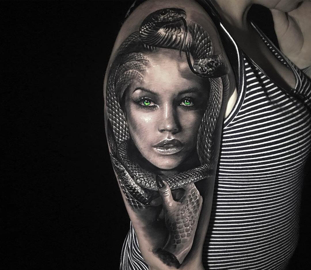 Realism Medusa Tattoo