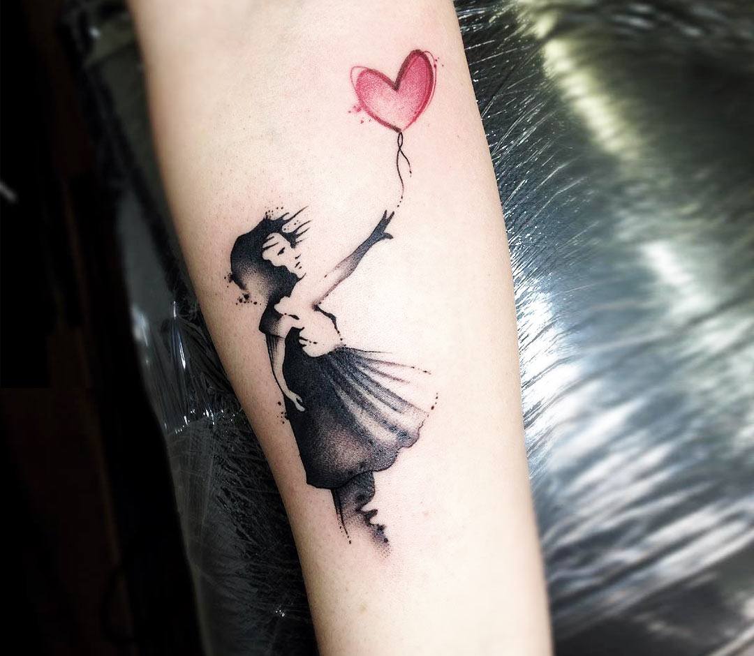 Small Banksy's Balloon Girl Temporary Tattoo - Set of 3 – Little Tattoos