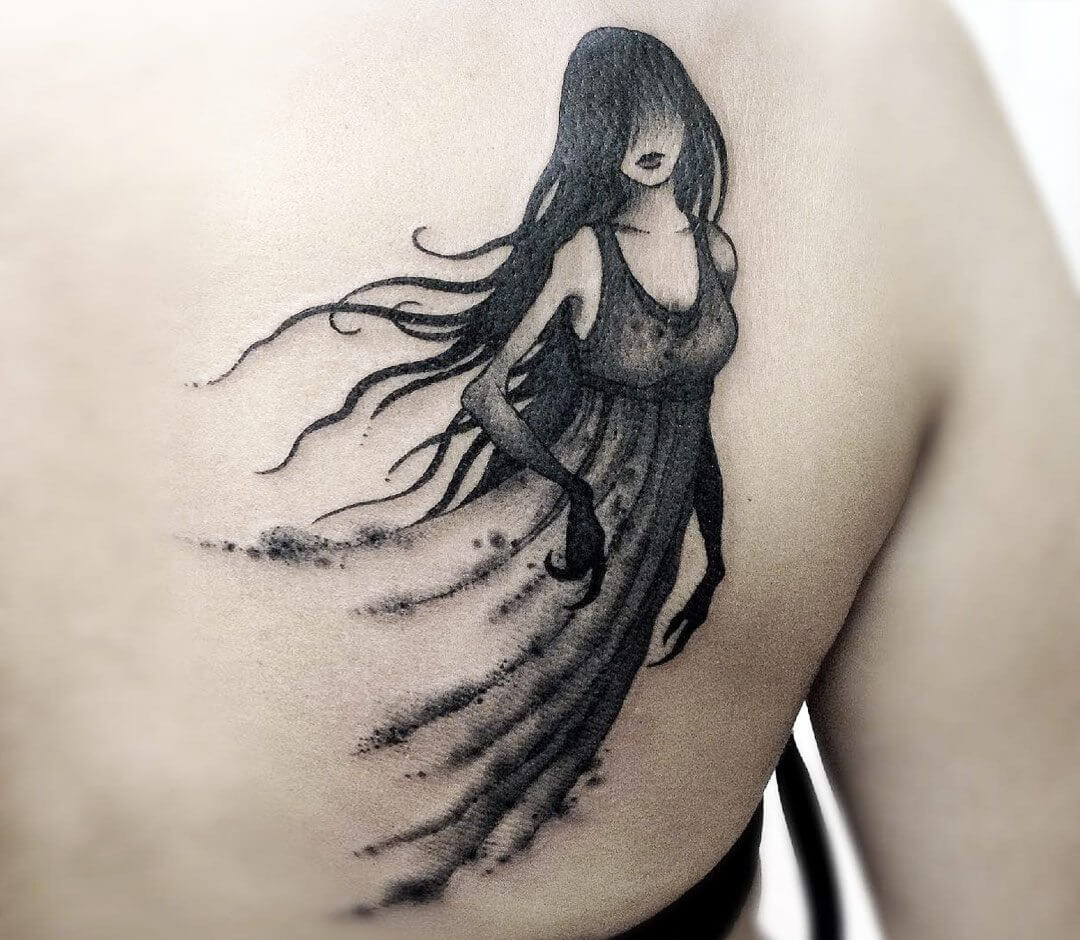Ghost girl tattoo by Claudia Denti. 